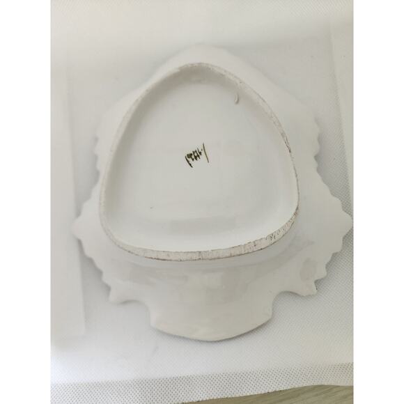 CANDY/TRINKET DISH-Vintage-Hand Painted-Italian-Green White-Palm Tree - Picture 5 of 11